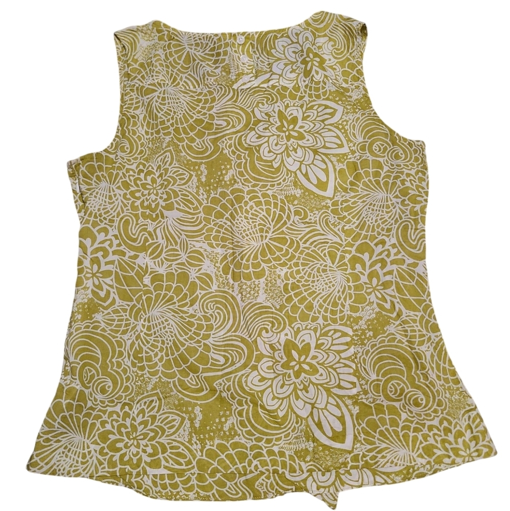 BANANA REPUBLIC green floral ruffle tank 12 - Picture 7 of 7